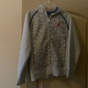 Gray Jordan Jacket with Hood